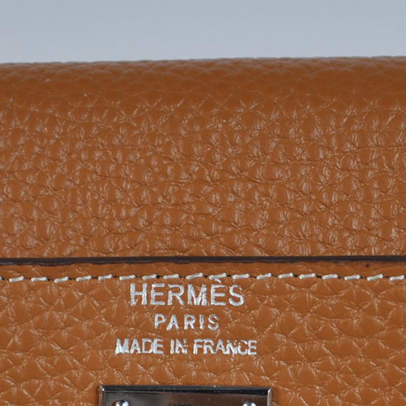AAA Hermes Kelly 26CM Shoulder Bag Clemence Camel 60699 On Sale